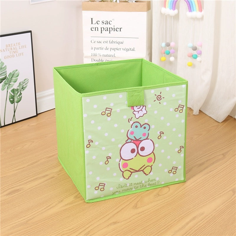 Japanese Cartoon with friends Plaste Square Storage Box | Hello Kitty My Melody Kuromi Little Twin Stars Cinnamoroll Pompompurin Pochacco Keroppi - Bedroom Girl Gift KawaiiGiftLand