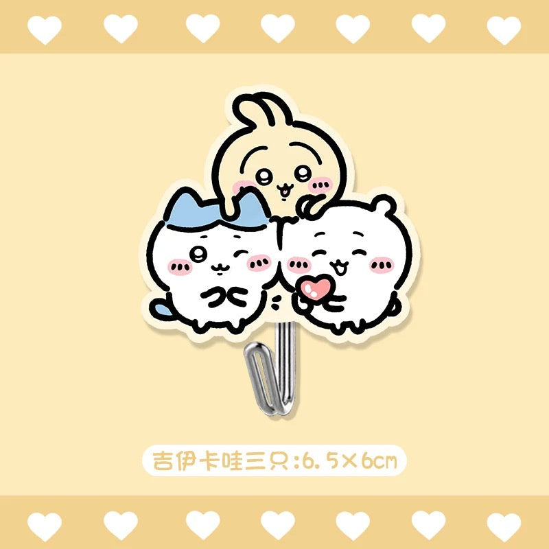 Japanese Cartoon Chiikawa Acrylic Traceless Hook | Chiikawa Hachiware Usagi Momonga Shisa - 1 Hook Kawaii Style Lovely Decoration KawaiiGiftLand