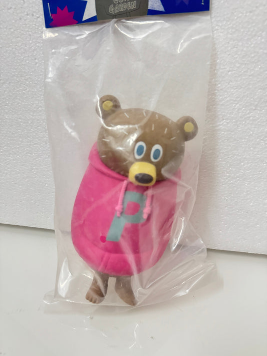 How2work Japan Artist BG Bear | Hot Pink Hoddie Bear - Sofubi figure Soft Vinyl Retried Rare KawaiiGiftLand