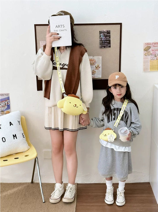 Japan Sanrio Silicone Big Head Shoulder Bag | Pompompurin - Kawaii Bag Birthday Girlfriend Children Gift