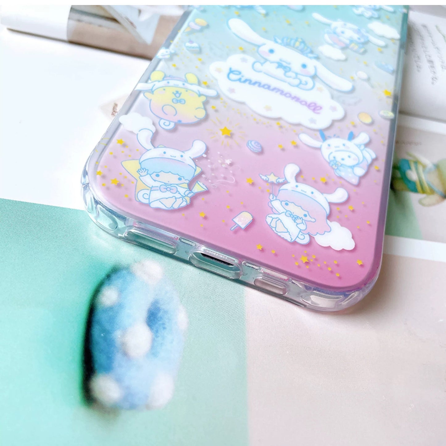 Japanese Cartoon Sanrio Cinnamoroll Party with Friends - iPhone Case 13 14 15 16 Pro Promax KawaiiGiftLand