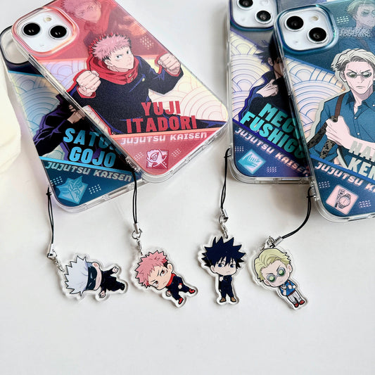 Japanese Anime Jujutsu Kaisen Phone Case with Strap | Satoru Yuji Megumi Nanami - iPhone Case 7 8 PLUS SE2 XS XR X 11 12 13 14 15 Pro Promax 12mini 13mini
