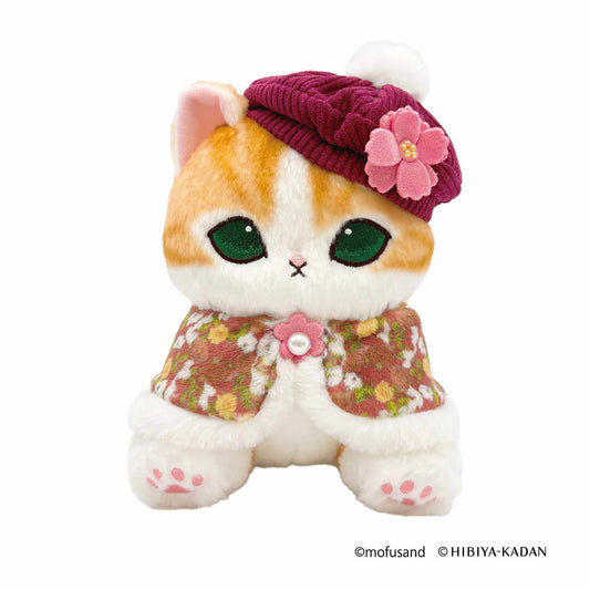 Japan Mofusand X Hibiya-Kadan | Mofusand Cat Wearing Flowery Cape Plush Doll - Kawaii items Room Decoration Doll
