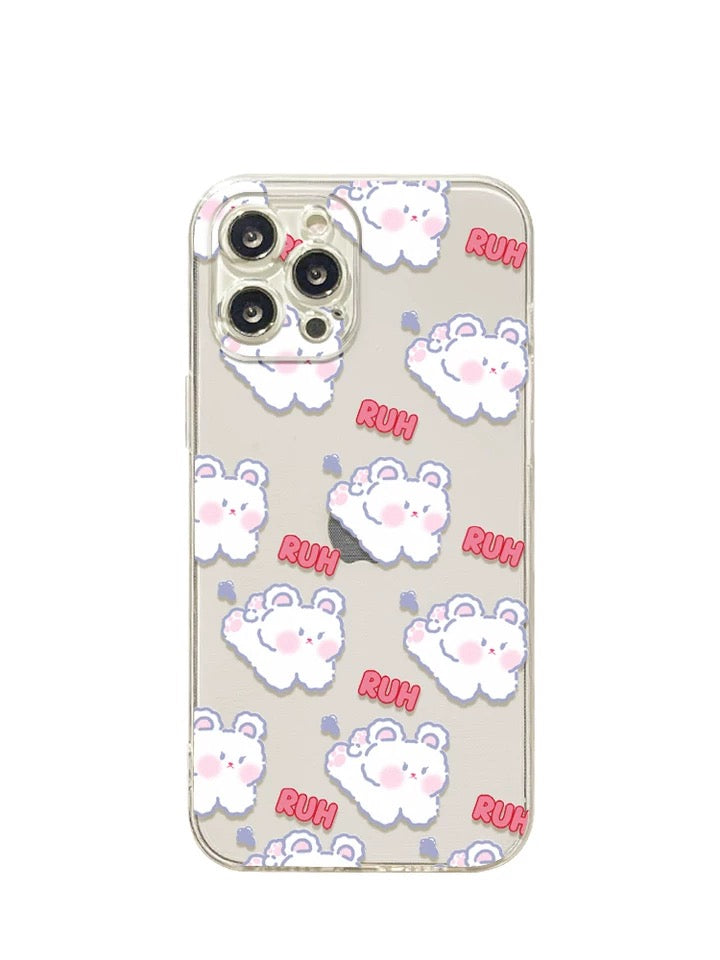 Running White Rabbit Ruh iPhone case Kawaii Lovely Cute Lolita iPhone 6 7 8 PLUS SE2 XS XR X 11 12 13 14 15 Pro Promax 12mini 13mini KawaiiGiftLand