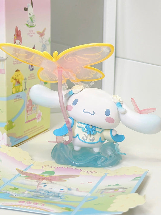 Sanrio X Miniso | Sanrio Chinese Ancient Garden Picnic Style Figure My Melody Kuromi Cinnamoroll Pompompurin Pochacco Little Twin Stars - Collectable Toys Mystery Blind Box
