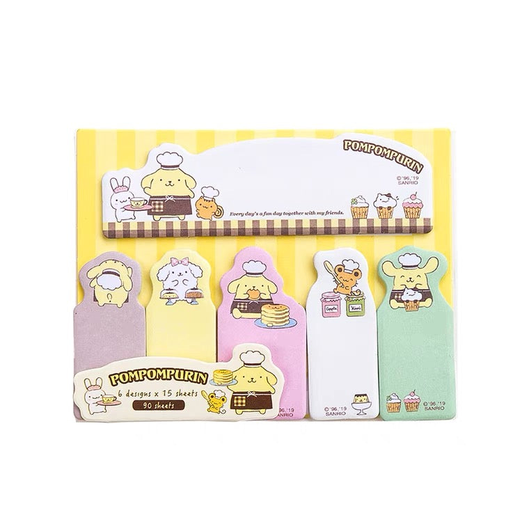 Sanrio Japan Cute Cartoon Pastel Memo Stickers Part 3 | Hello Kitty Little Twin Stars My Melody Cinnamoroll Pompompurin Gudetama - 90Sheets KawaiiGiftLand