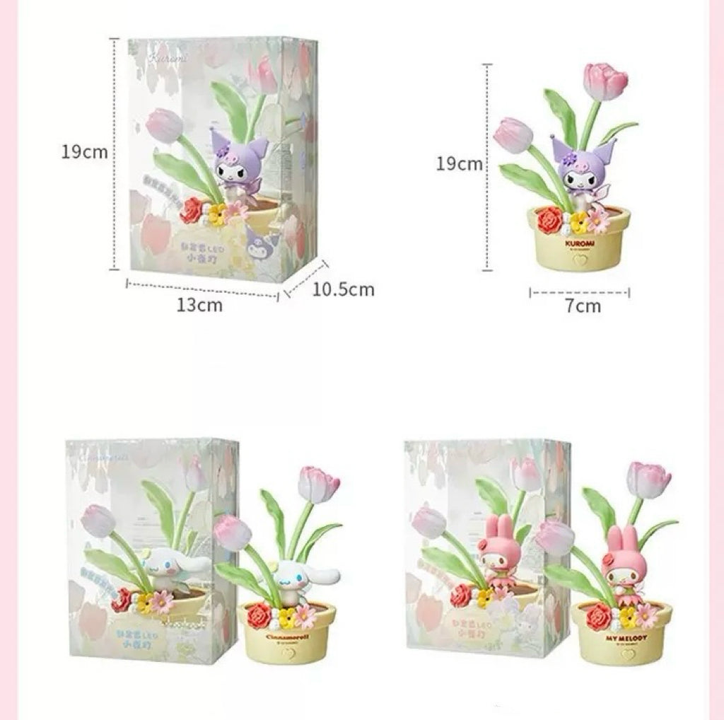 Sanrio with Friend Tulip Flower LED Night Light | My Melody Kuromi Cinnamoroll - Room Decoration KawaiiGiftLand