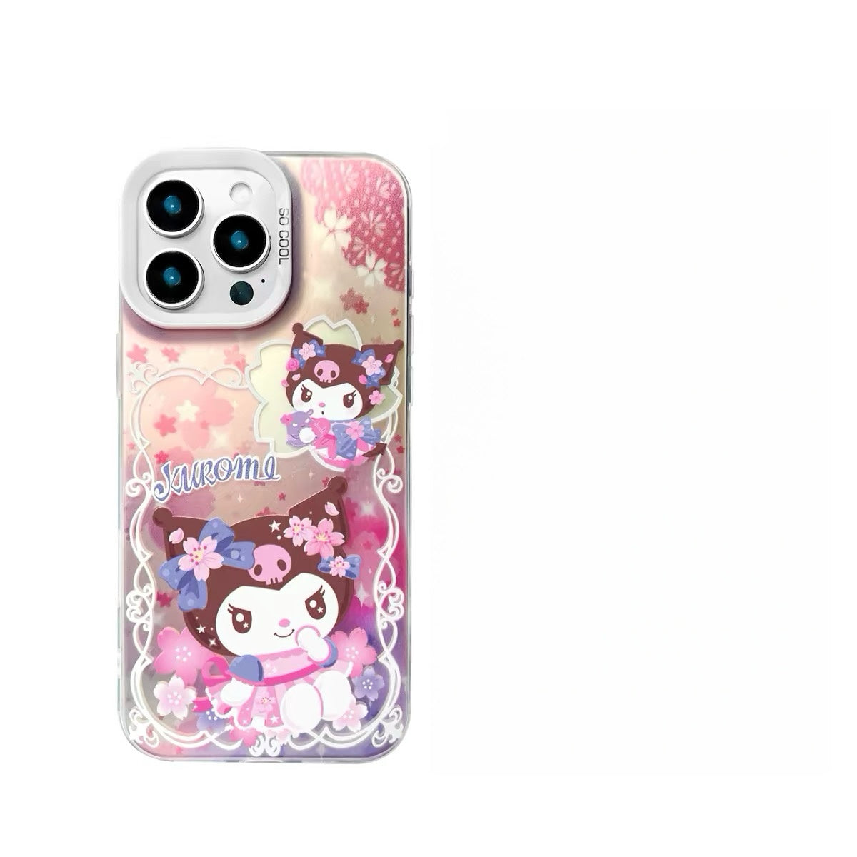 Japanese Cartoon Sanrio Sakura Laser Case | Hello Kitty My Melody Kuromi Cinnamoroll 4 Styles - Phone Case Samsung Galaxy S26 S25 S24 S23 S22 S21 FE Ultra Edge