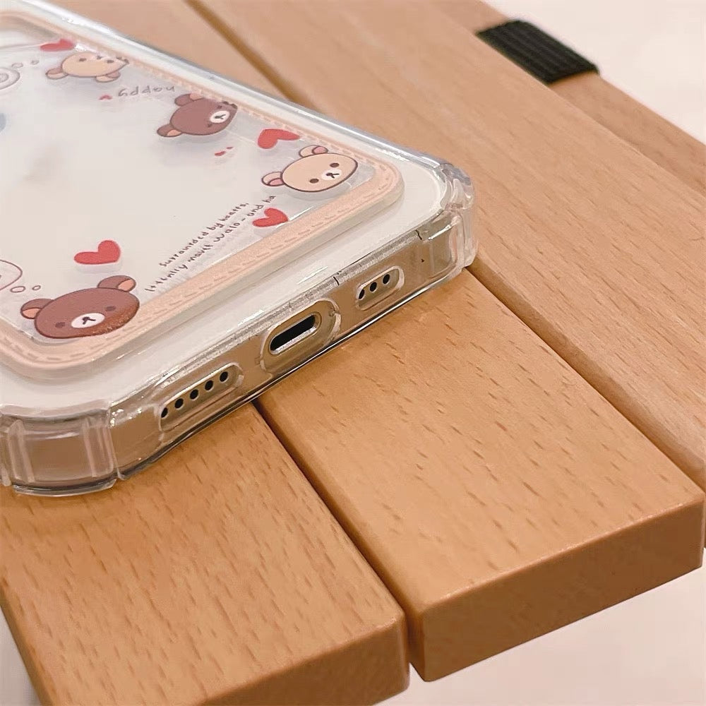 Japanese Cartoon Photo Holder | Rilakkuma - iPhone Case PLUS X 11 12 13 14 15 16 Pro Promax KawaiiGiftLand