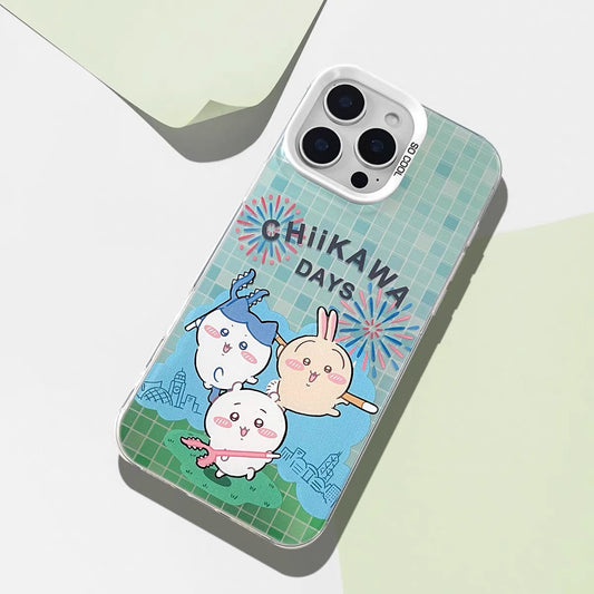 Japanese Cartoon ChiiKawa Chiikawa Day Laser Case | ChiiKawa Hachiware Usagi - Phone Case Samsung Galaxy S26 S25 S24 S23 S22 S21 FE Ultra Edge