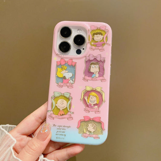 Japanese Cartoon Kawaii Style | Cute White Dog and Friends Charlie Sally Linus - iPhone Case iPhone 11 12 13 14 15 Pro Promax KawaiiGiftLand
