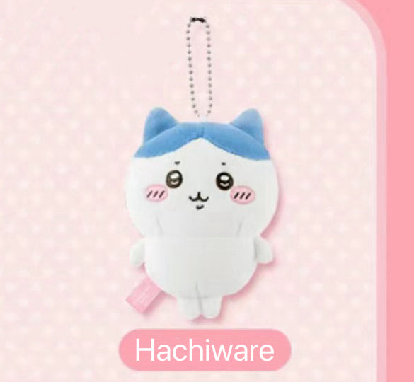 ChiiKawa X Miniso | Hachiware Full Set 9pcs items Mini Plush Doll Keychain Headband Neck Pillow Bag - Kawaii items Room Decoration doll KawaiiGiftLand