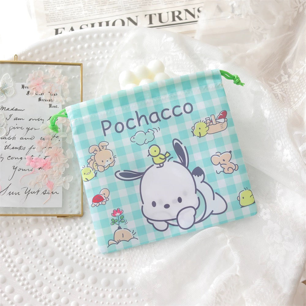 Japanese Cartoon Daily Little Cloth Bag | My Melody Kuromi Little Twin Stars Cinnamoroll Pompompurin Pochacco - Kawaii Little Bag KawaiiGiftLand