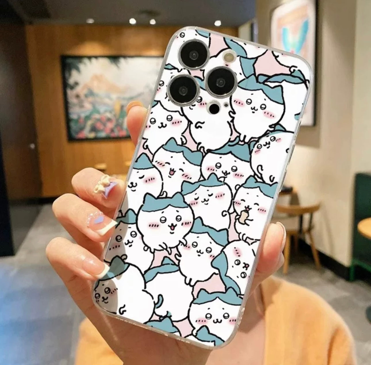 Japanese Cartoon Fun Full Screen ChiiKawa Hachiware Usagi Momonga Rakko - iPhone Case 11 12 13 14 15 Pro Promax KawaiiGiftLand