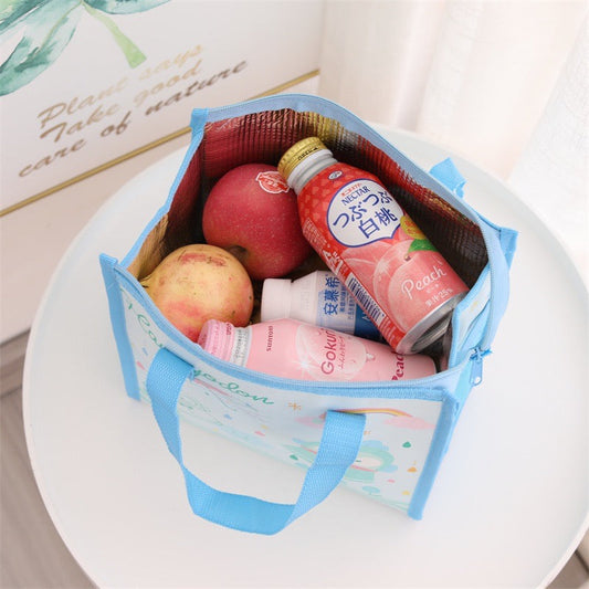 Japanese Cartoon Rainy Day Lunch Handbag | Hello Kitty My Melody Kuromi Cinnamoroll Pompompurin Pochacco Keroppi Hangyodon - Small Tote Bag Can Keep Warm Picnic KawaiiGiftLand