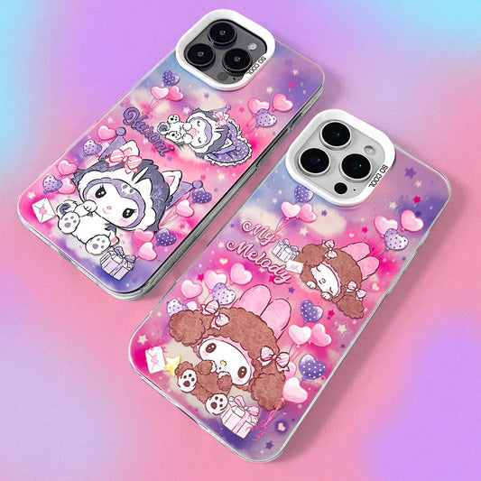 Japanese Cartoon Sanrio Cute Puppy Laser Case | My Melody Kuromi Styles - iPhone Case 11 12 13 14 15 16 16e 17 17e Pro Promax