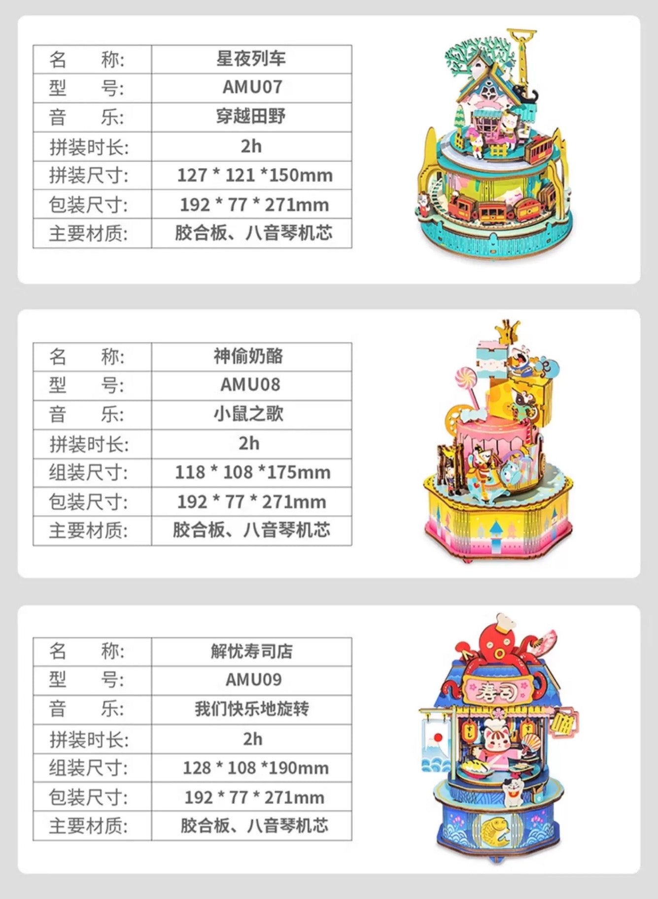 Craft Kits Wooden Music Box | Mystery Night Dreams - DIY Handmade Mini World Miniature Gift KawaiiGiftLand