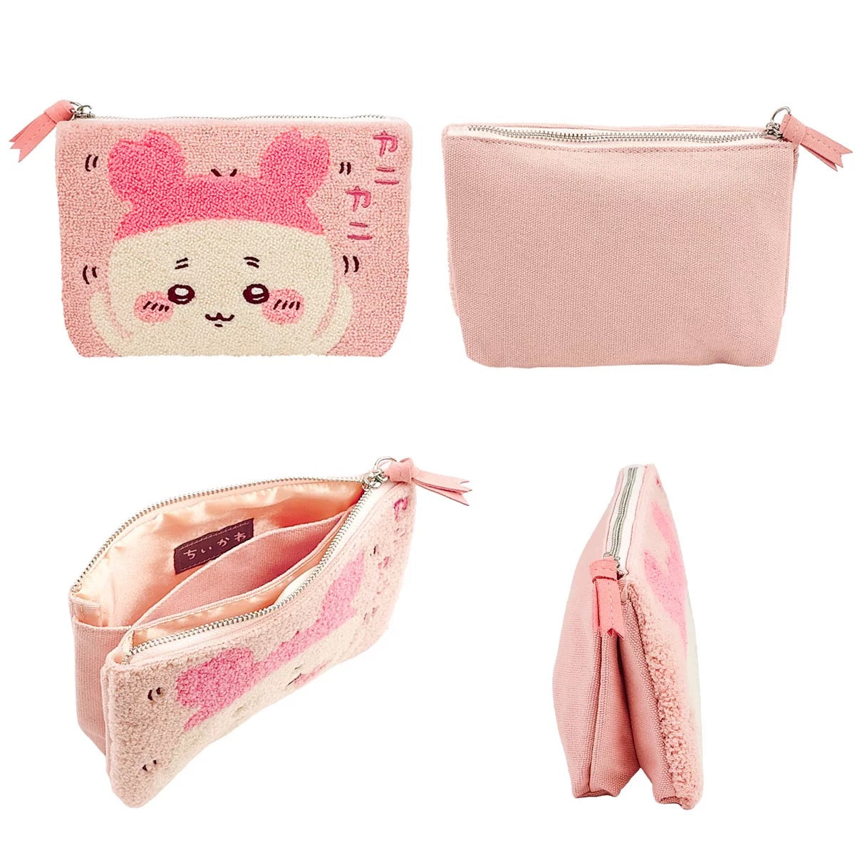 Japanese Cartoon Chiikawa Punch Needle Make Up Bag | ChiiKawa Hachiware Usagi Momonga Kurimanju Shisa Kani - Kawaii Plush Doll Purse Bag KawaiiGiftLand