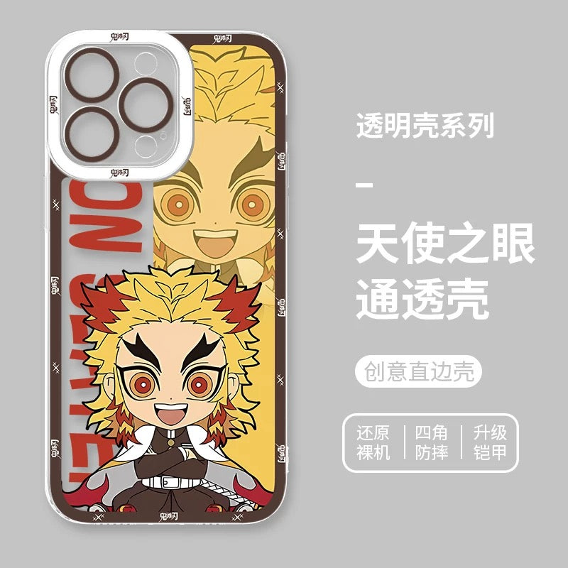 Japanese Anime Kimetsu no Yaiba Demon Slayer Cute Style | Tanjiro Nezuko Zenitsu Inosuke Giyuu Tomioka Tokito Muichiro Rengoku Kyoujurou Kanroji Mitsuri - iPhone Case PLUS SE2 XS XR X 11 12 13 14 15 16 16e 17 17e Pro Promax 12mini 13mini