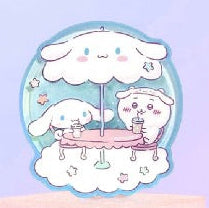 ChiiKawa X Miniso X Sanrio Series | ChiiKawa Hachiware Usagi Momonga Kurimanju Playing with Kitty My Melody Cinnamoroll Pompompurin Liquid Quicksand Acrylic Badge - Kawaii Items Room Decoration