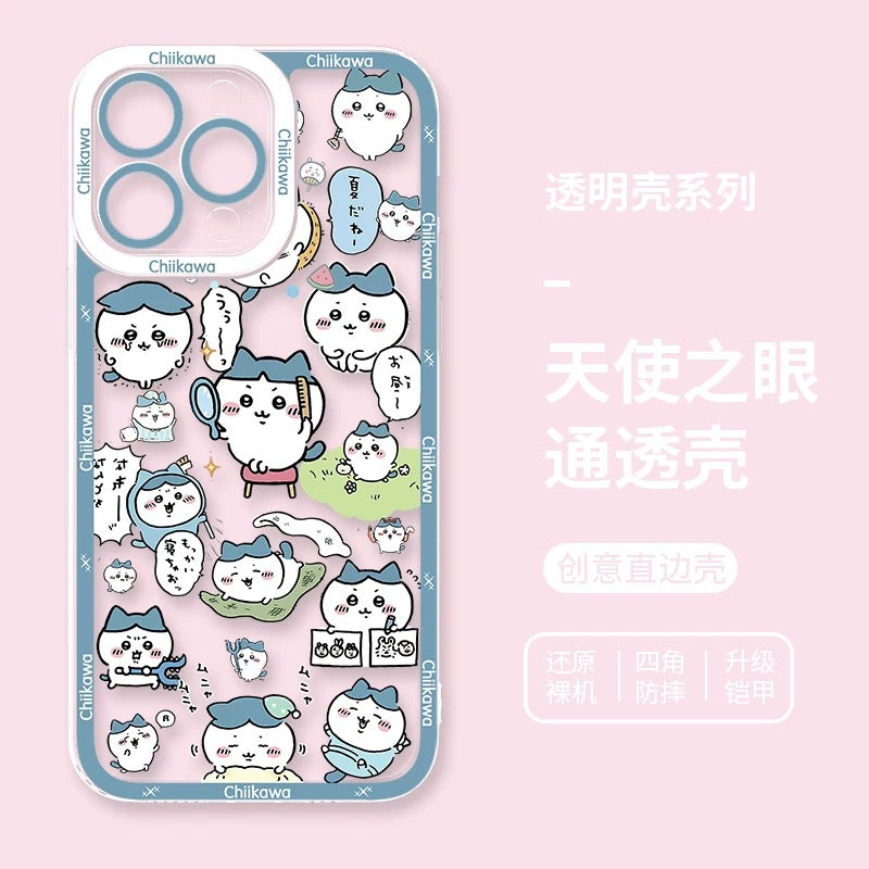 Japanese Cartoon Chiikawa Daily Emo Version | Chiikawa Hachiware Usagi Momonga - iPhone Case PLUS SE2 XS XR X 11 12 13 14 15 16 16e 17 17e Pro Promax 12mini 13mini