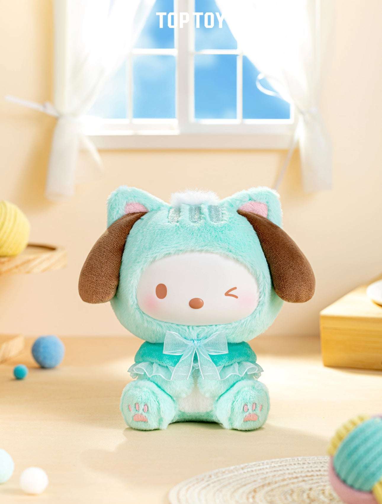 TopToy Sanrio Characters Play with Kittens | Hello Kitty My Melody Kuromi Cinnamoroll Pompompurin Pochacco Pastel Cat - Collectable Toys Mystery Blind Box