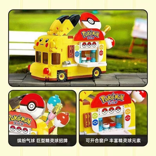 Pokemon Pikachu Build Blocks Car Serise | Car Bus Food Truck Pokeball Van - Building Blocks Toy Collections