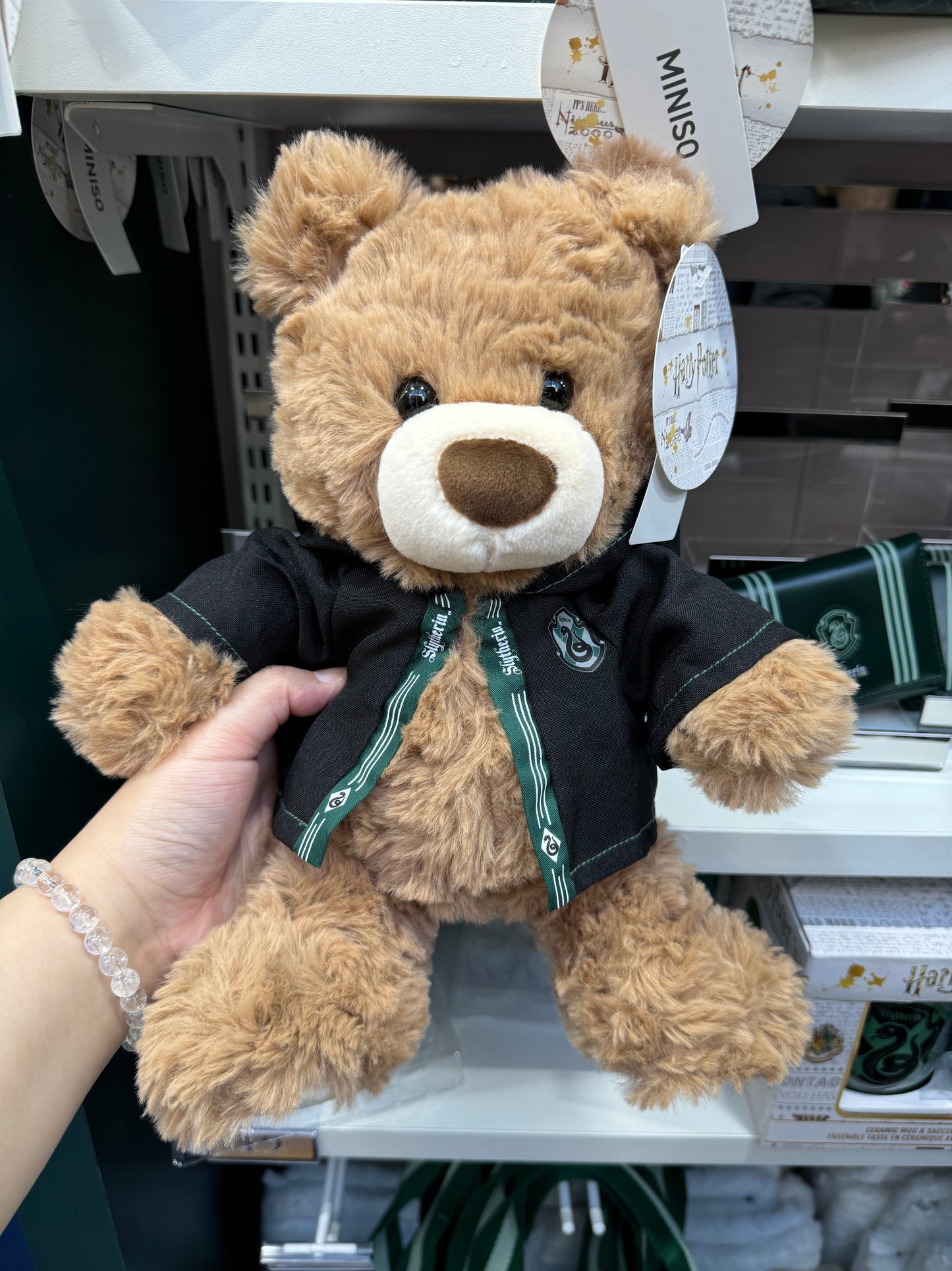 Harry Magical School Wizard Witch X Miniso | School Houses Uniform Robes Terry Bears Red Yellow Green Blue Plush Teddy Bears - Kawaii items Room Decoration KawaiiGiftLand