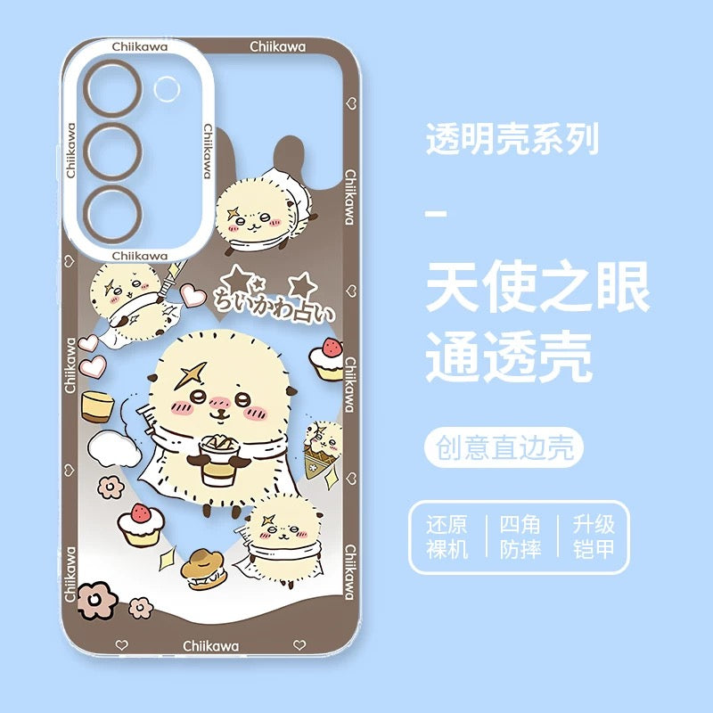Japanese Cartoon Chiikawa Heart Shape Daily Version | Chiikawa Hachiware Usagi Momonga Kurimanju Rakko - Phone Case Samsung Galaxy S26 S25 S24 S23 S22 S21 FE Ultra