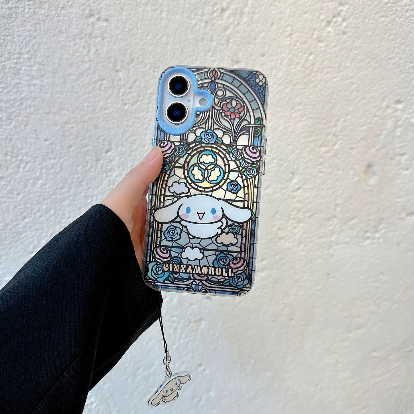 Japanese Cartoon Sanrio iPhone Case with Strap | Laser Glass Window Hello Kitty My Melody Kuromi Cinnamoroll - iPhone Case 7 8 PLUS SE2 XS XR X 11 12 13 14 15 Pro Promax 12mini 13mini