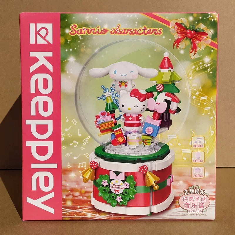 Sanrio Merry Christmas Music Box | Hello Kitty Cinnamoroll - Limited Edition Building Blocks Toy Collections KawaiiGiftLand