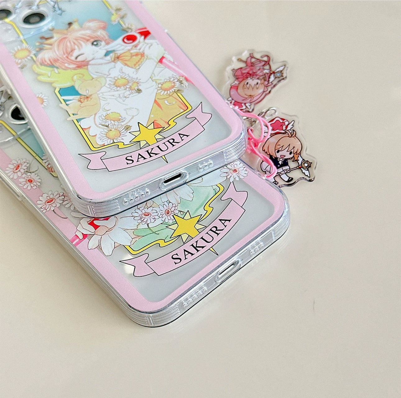 CardCaptorSakura Card Version Part 4 | Queen with Sunflower & Pink Daisy - iPhone Case 6 7 8 PLUS SE2 XS XR X 11 12 13 14 15 16 Pro Promax 12mini 13mini KawaiiGiftLand