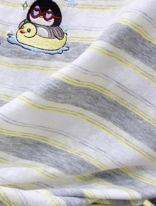 Korean Fashion Cute Animals Style T-Shirt Series | Penguin with Yellow Duck Blister - Kawaii Fashion Items