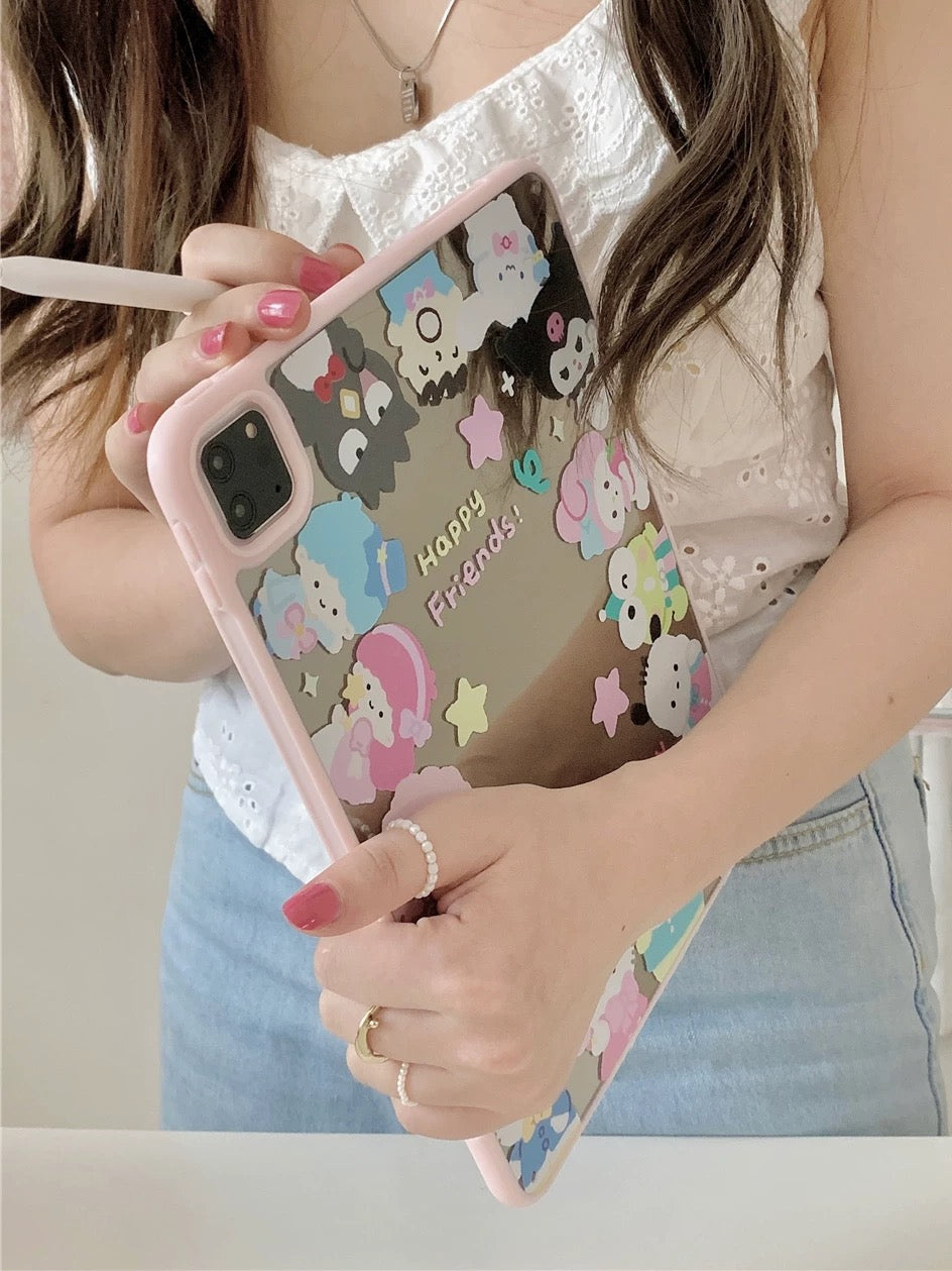 Japanese Cartoon Sanrio Happy Friends Join The Party Mirror Style - iPad Air 4 / iPad Pro KawaiiGiftLand