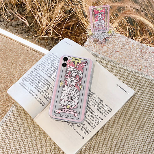 Cardcaptor Sakura Card Version Part 6 with Stand & Strap | The Flower & The Watery - iPhone Case PLUS SE2 XS XR X 11 12 13 14 15 16 16e 17 17e Pro Promax 12mini 13mini