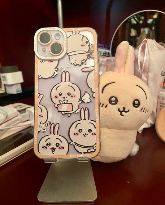Japanese Cartoon Chiikawa Full Usagi 4 Styles Soft iPhone Case PLUS SE2 XS XR X 11 12 13 14 15 16 Pro Promax 12mini 13mini KawaiiGiftLand