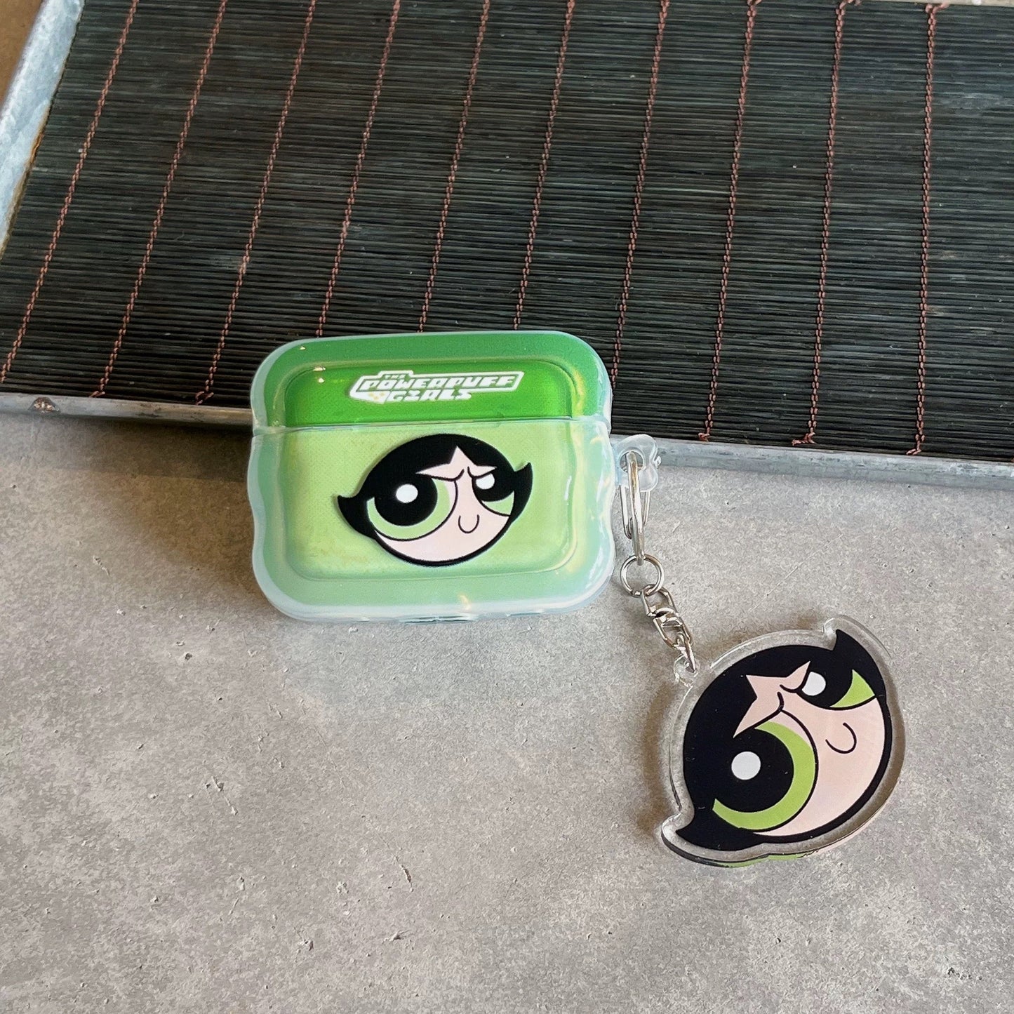 Cartoon Power Police Girls Pink Blue Green with Keychain - AirPods AirPodsPro AirPods3 AirPods4 Case KawaiiGiftLand