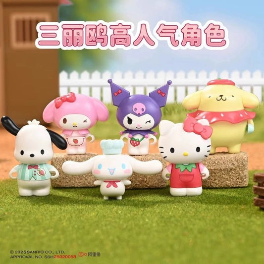 Sanrio Sweet Strawberry Town | Hello Kitty My Melody Kuromi Cinnamoroll Pompompurin Pochacco - Building Blocks Toy Collections