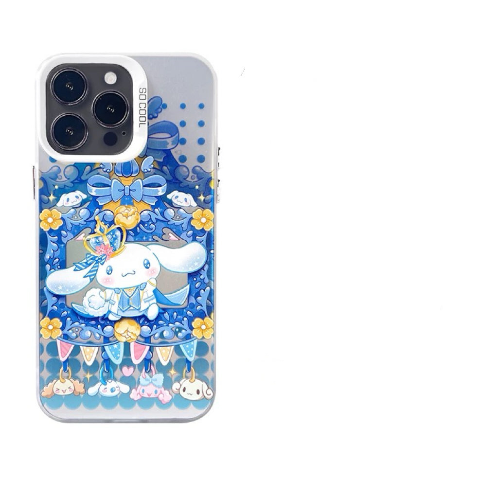 Japanese Cartoon Sanrio Ribbon Lolita | My Melody Kuromi Cinnamoroll Laser - iPhone Case 11 12 13 14 15 16 Pro Promax KawaiiGiftLand