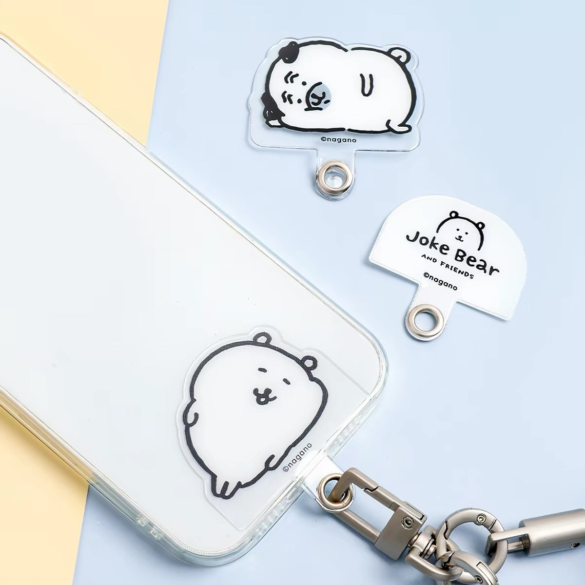 Japanese Cartoon Phone Back Clip with Phone Lanyard | Chiikawa Pink & Mint Green - for All Smart Phones (副本 5)