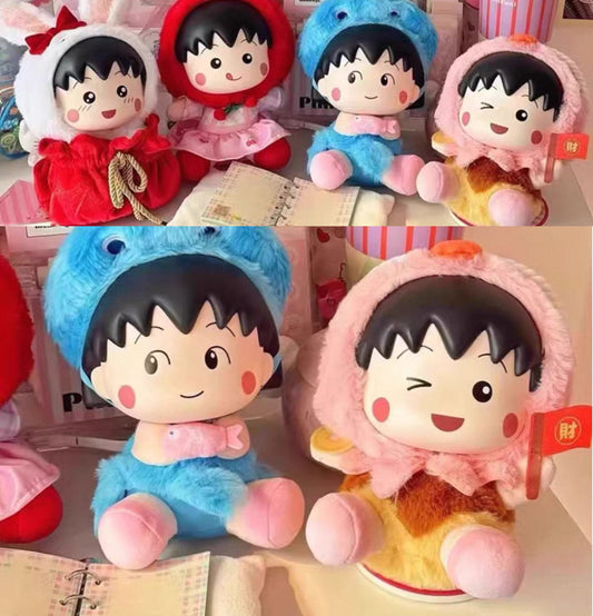 Chibi Maruko Chan Spring Lovely Day Part 1 Series Vinyl Plush Doll | Cherry Crab Cuttlefish Octopus Rabbit - Vinyl Face Plush Doll Figure Keychain Collectable Toys Mystery Blind Box KawaiiGiftLand