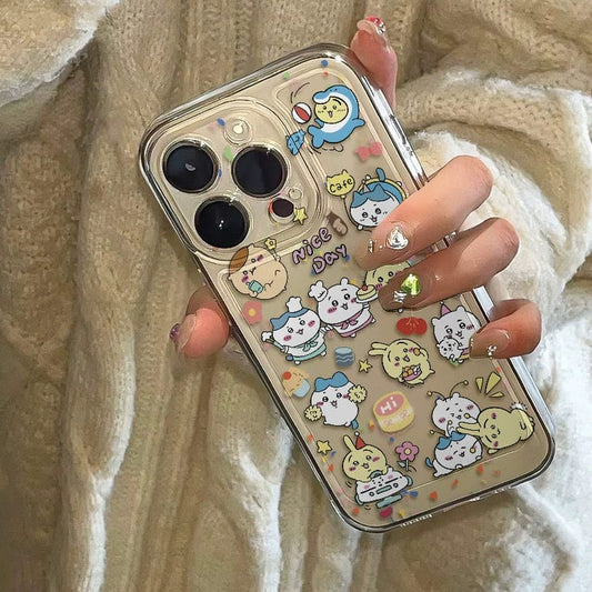 Japanese Cartoon Chiikawa Nice Day iPhone Case 6 7 8 PLUS SE2 XS XR X 11 12 13 14 15 Pro Promax 12mini 13mini KawaiiGiftLand