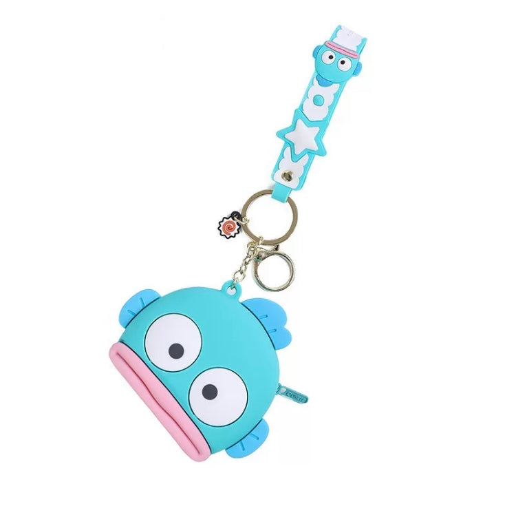 Japan Sanrio Silicone Mini Purse Bag Keychain | Hello Kitty My Melody Kuromi Cinnamoroll Pompompurin Pochacco Hangyodon - Coin Bag Keychain Can put in Airpods EarPhone KawaiiGiftLand