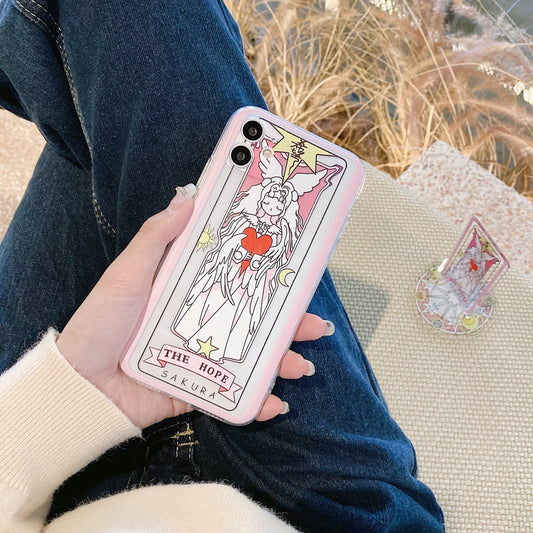 Cardcaptor Sakura Card Version Part 7 with Stand & Strap | The Hope & The Mirror - iPhone Case PLUS SE2 XS XR X 11 12 13 14 15 16 16e 17 17e Pro Promax 12mini 13mini