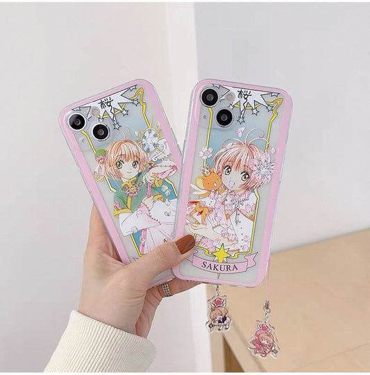 CardCaptorSakura Card Version Part 1 | Chinese Dress & Sakura - iPhone Case 6 7 8 PLUS SE2 XS XR X 11 12 13 14 15 16 Pro Promax 12mini 13mini KawaiiGiftLand