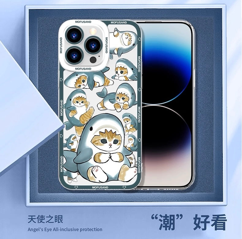 Japanese Cartoon Mofusand | 4 Mofusand Traveling - iPhone Case 6 7 8 PLUS SE2 XS XR X 11 12 13 14 15 16 16e Pro Promax 12mini 13mini - KawaiiGiftLand