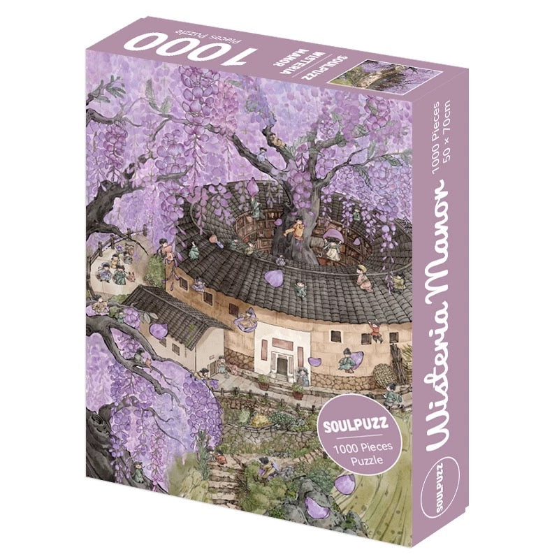 SOULPUZZ 1000 Pieces Puzzle | Wisteria Manor - Chinese Style Difficulty Decompression Couples Trendy Gifts Home Decoration KawaiiGiftLand