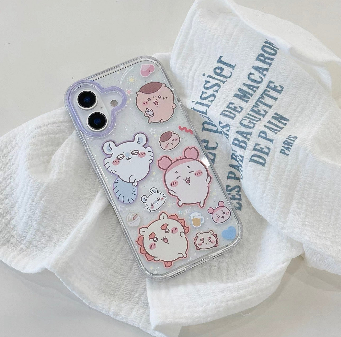 Japanese Cartoon ChiiKawa Gittler Colour Clear Case with Phone Strape | ChiiKawa Hachiware Usagi Momonga Rakko Kurimanju Shisa Furuhonya - iPhone Case Plus SE2 11 12 13 14 15 16 16e 17 17e Pro Promax 12mini 13mini
