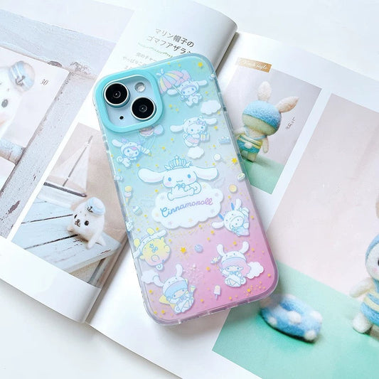 Japanese Cartoon Sanrio Cinnamoroll Party with Friends - iPhone Case 13 14 15 16 Pro Promax KawaiiGiftLand