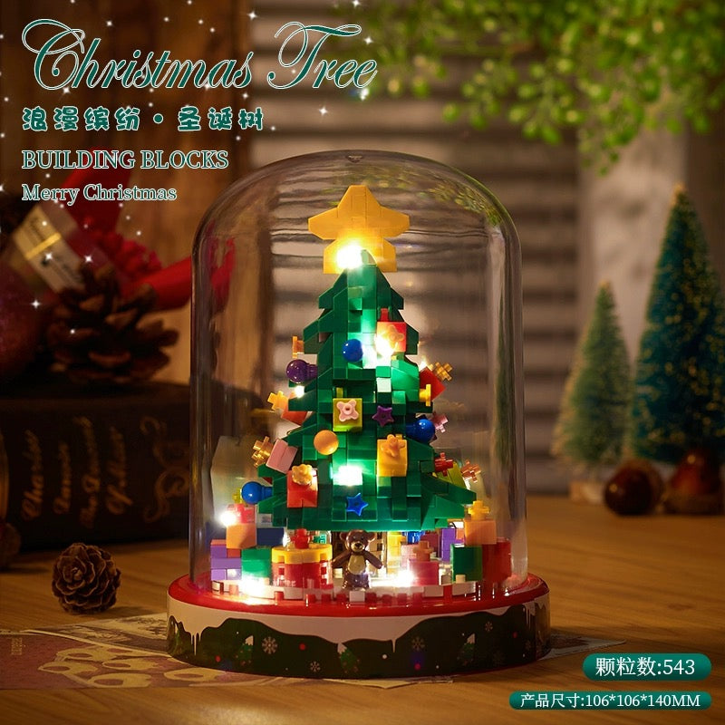 Mini Block Building with Cover | Christmas Tree - with LED Lights Xmas Gift DIY Handmade Gift KawaiiGiftLand